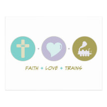 Faith Love Trains Post Cards