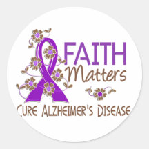 Faith Matters 3 Alzheimer's Disease Round Stickers
