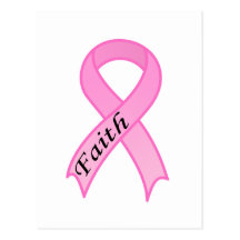 Faith Pink Ribbon Postcard
