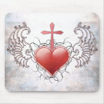 Faithful Crystal red Heart mousepads