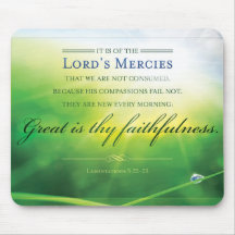 Faithful Mousepad - Lamentations 3:22 Bible Verse