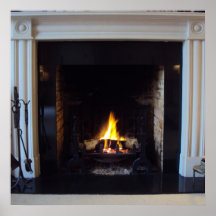Fake fireplace print