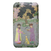 Falconer with companion and pet cheetah, from the iPhone 3 covers
