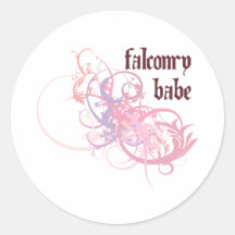 Falconry Babe Round Sticker
