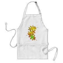 Fall Autumn Season Leaves Oak Design Aprons
