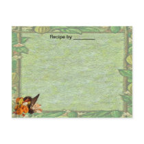 Fall Border Recipe Blank Card Post Card