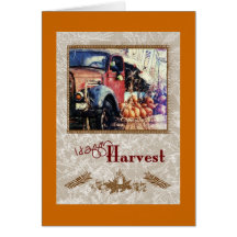 Fall Bounty Pumpkin Truck, Happy Harvest Greeting Card
