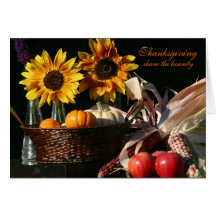 Fall bounty with sunflowers card
