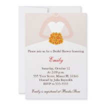 Fall Bridal Shower Invitation White Bride Dress