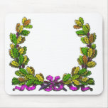 Fall coloured wreath and purple ribbon mousepads
