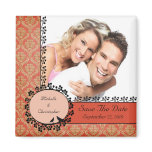 Fall Damask Love Birds Photo Save The Date Magnet