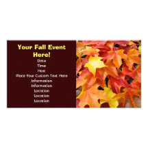 Fall Event custom Invitations Cards Events Leaves Picture Card