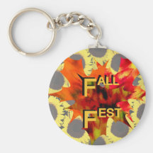 Fall Fest Leaf and sunflower graphic Key Chain