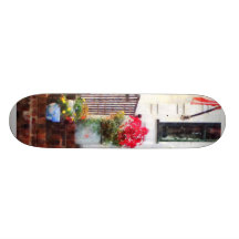 Fall Flowers in Fancy Pots Skateboard Deck