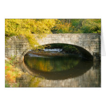 Fall foliage and stone bridge greeting card