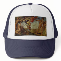 Fall from the Garden of Eden, Fresco, Michelangelo Mesh Hat