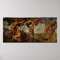 Fall from the Garden of Eden, Fresco, Michelangelo Posters