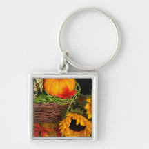 Fall Harvest Sunflowers Key Chain