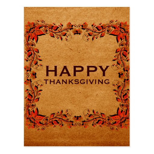 Fall Harvest Thanksgiving Postcard