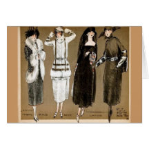 Fall Haute Couture 1920s illustration Card