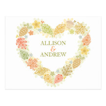 Fall in Love Save the Date Postcard