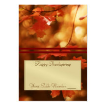 Fall Leaf Elegant Thanksgiving Table Placecard Business Card Templates
