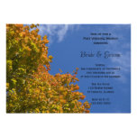 Fall Leaves and Blue Sky Post Wedding Brunch Custom Invitations