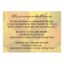 Fall Leaves Autumn Wedding Insert Reception Cards Business Cards