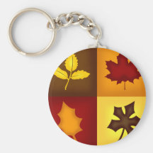 Fall Leaves Key Chain - Red, Orange, Yellow, Brown