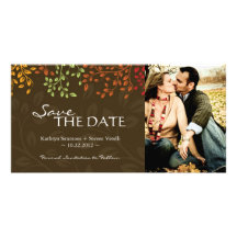 Fall Leaves Save the Date Photocard Picture Card