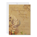 Fall Leaves Thanksgiving Dinner Party invitations