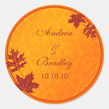 Fall Leaves Wedding Stickers