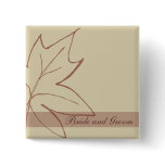 Fall Maple Leaf Wedding Button
