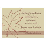 Fall Maple Leaf Wedding Charity Favour Card business cards