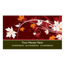 Fall maple leaves in autumn colours business card