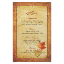 Fall Maple Leaves Wedding Menu Card