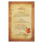 Fall Maple Leaves Wedding Menu Card flyers