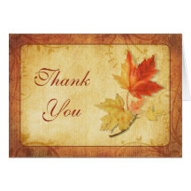 Fall Maple Leaves Wedding Thank You Card