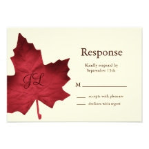 Fall Monogrammed RSVP (red) Custom Invites