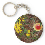 Fall Mushroom and Sunflowers Keychain