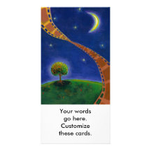 Fall night movie art fun painting for film lovers personalised photo card