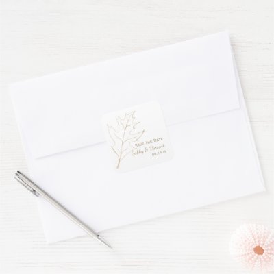 Pair these seasonal Fall Oak Wedding Save the Date Envelope Seals with the 