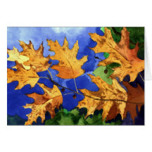 Fall Oak Leaves Card