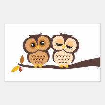Fall Owls Rectangular Stickers