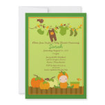 Fall Pumpkin Boy Clothesline Baby Shower Invite invitations