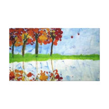 Fall Reflection by Serenity Reign Stretched Canvas Prints