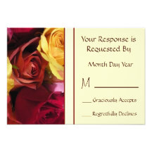Fall Roses Floral RSVP Card Invitation