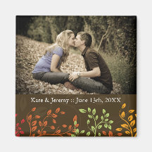Fall Save the Date Photo Wedding Magnet