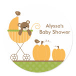 Fall Stroller Baby Shower Stickers