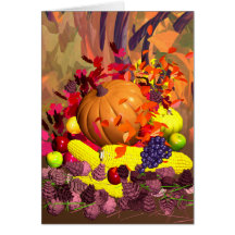 Fall Thanksgiving Harvest Greeting Card